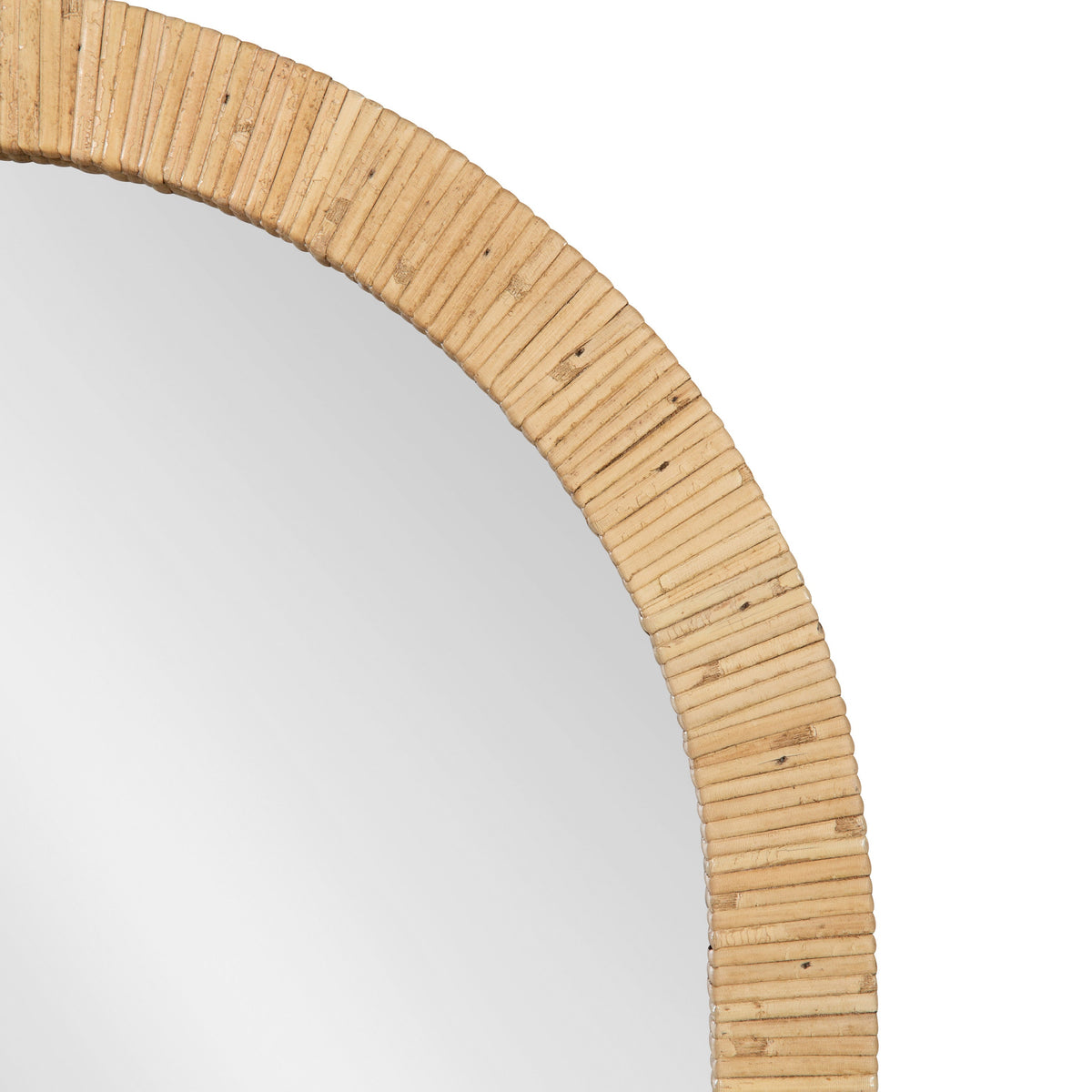 Angled view of the natural rattan arched frame