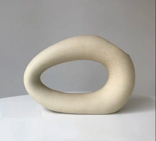 Sculptural Beige Vase — Organic Ceramic Form