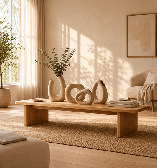 Sculptural Beige Vase Set — The Complete Collection (4 Forms)