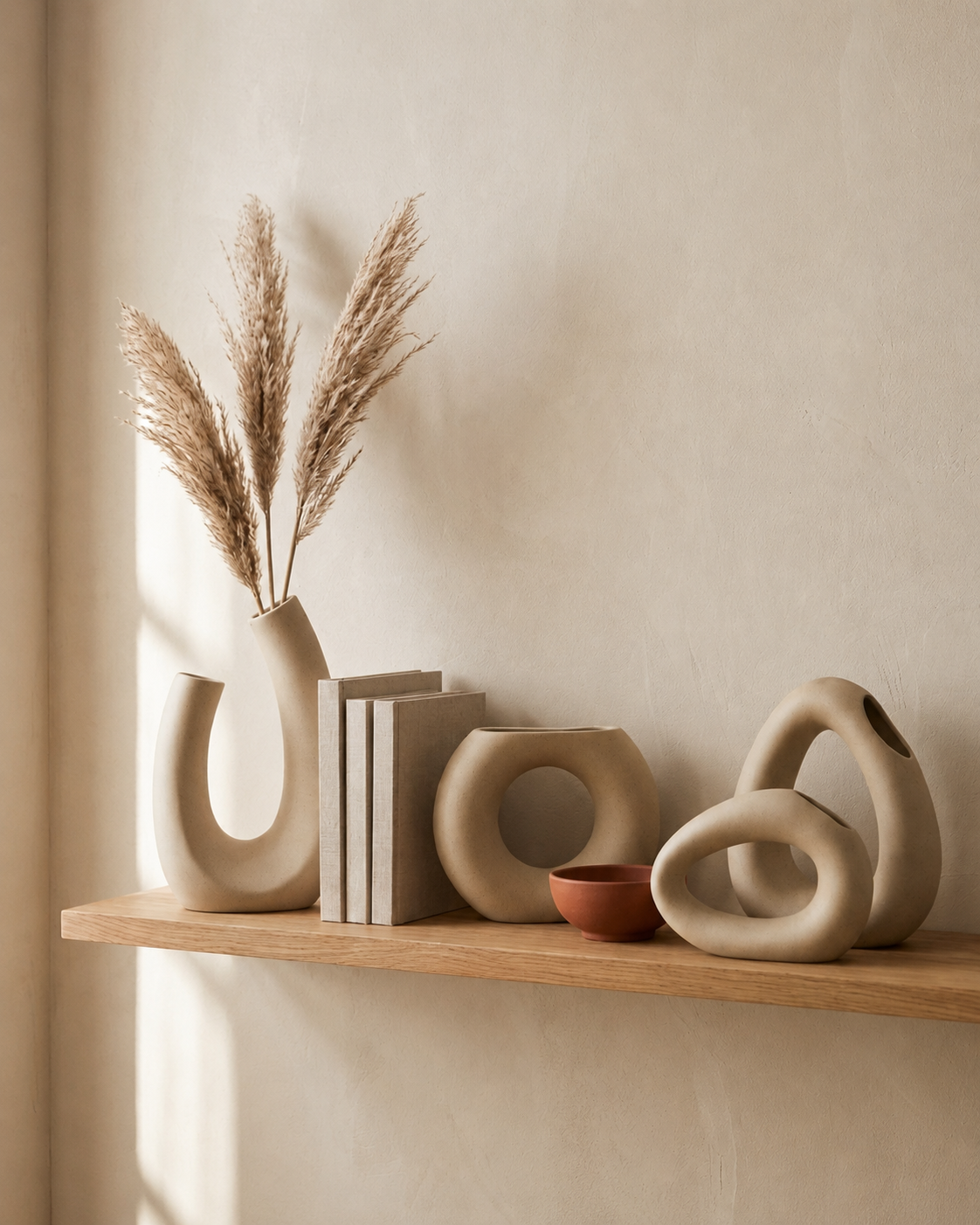 Sculptural Beige Vase Set — The Complete Collection (4 Forms)