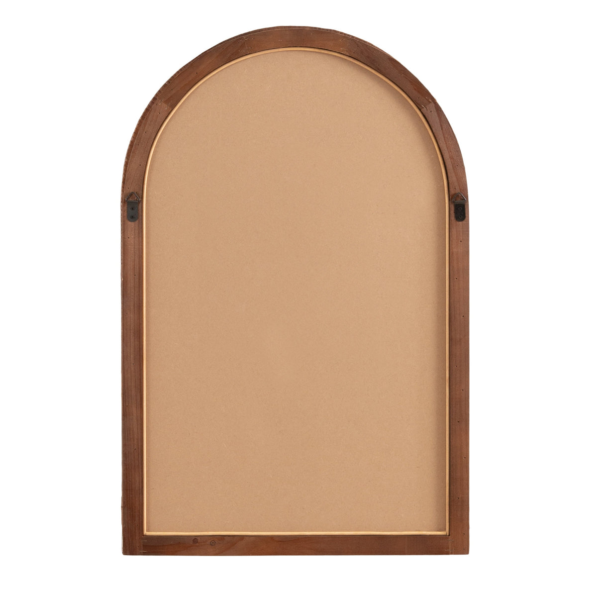 Back of the brown mirror showing the D-ring hangers