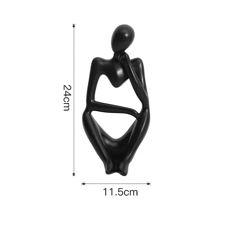 Sculptural Thinker — Modern Minimalist Resin Figurine