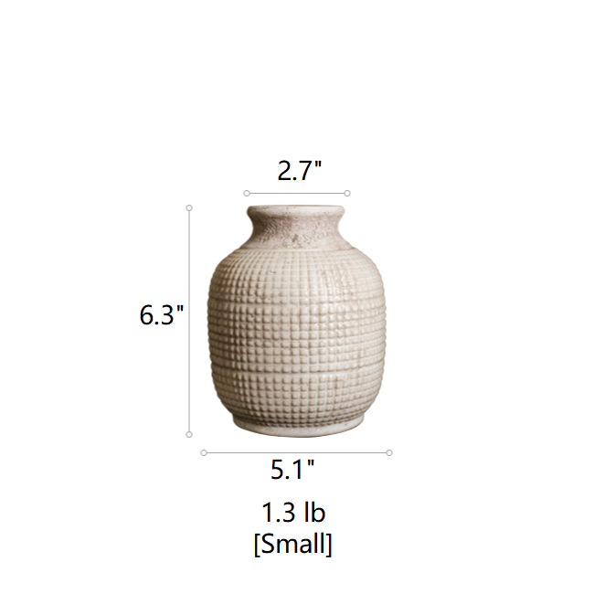 Wabi Sabi Handmade Textured Ceramic Jar Vase — Rustic Pottery Home Decor