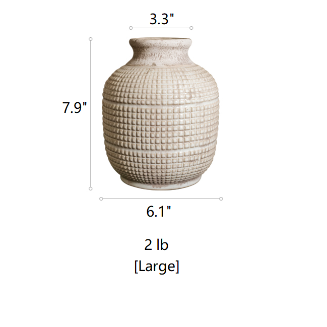 Wabi Sabi Handmade Textured Ceramic Jar Vase — Rustic Pottery Home Decor