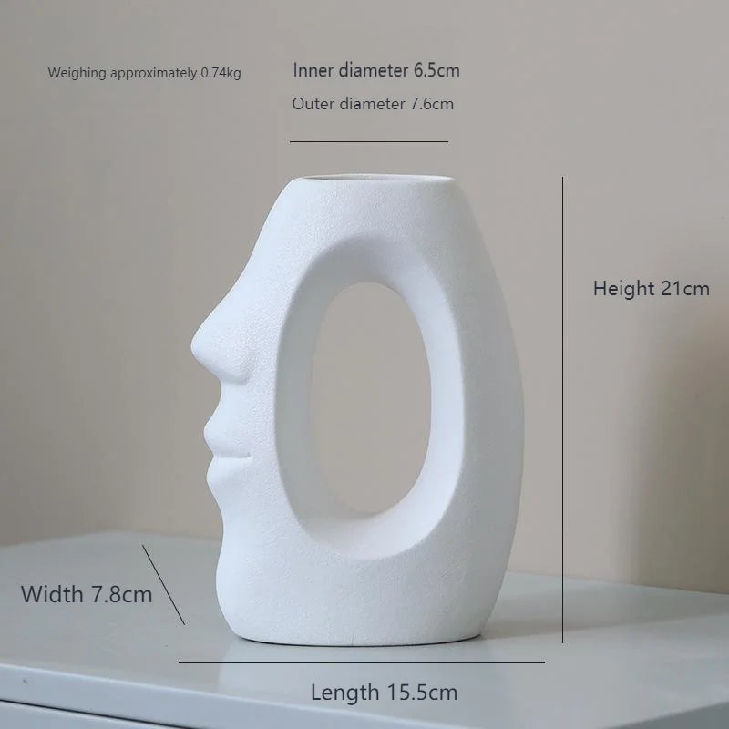 Amaré — Abstract Face Kiss Ceramic Vase