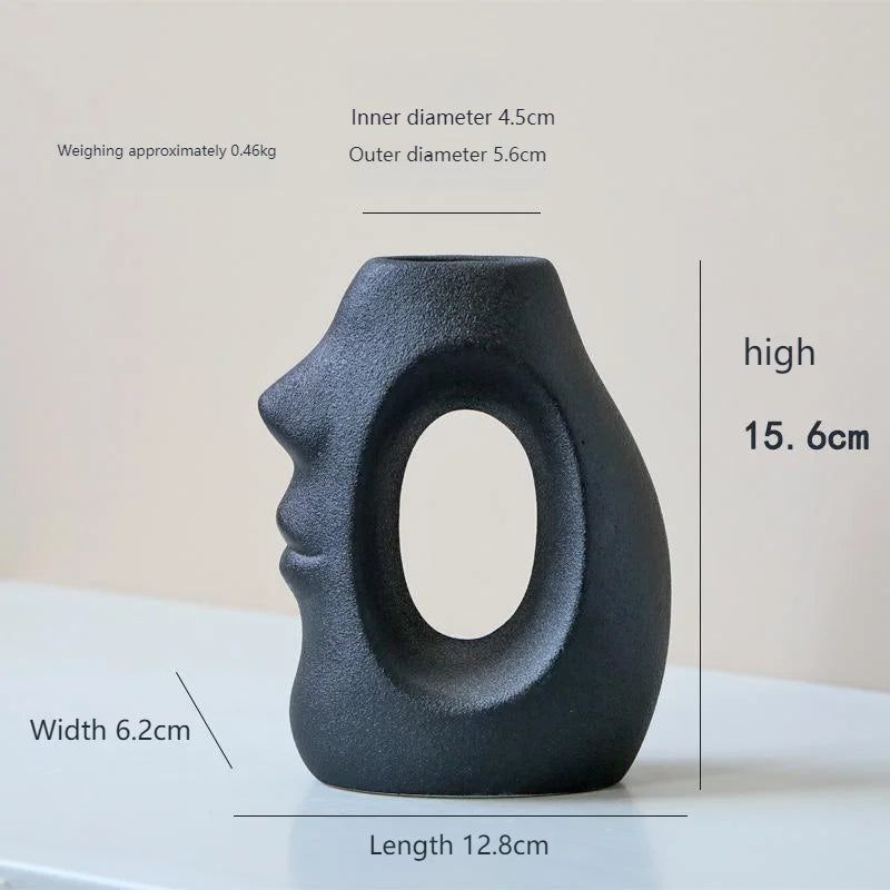 Amaré — Abstract Face Kiss Ceramic Vase