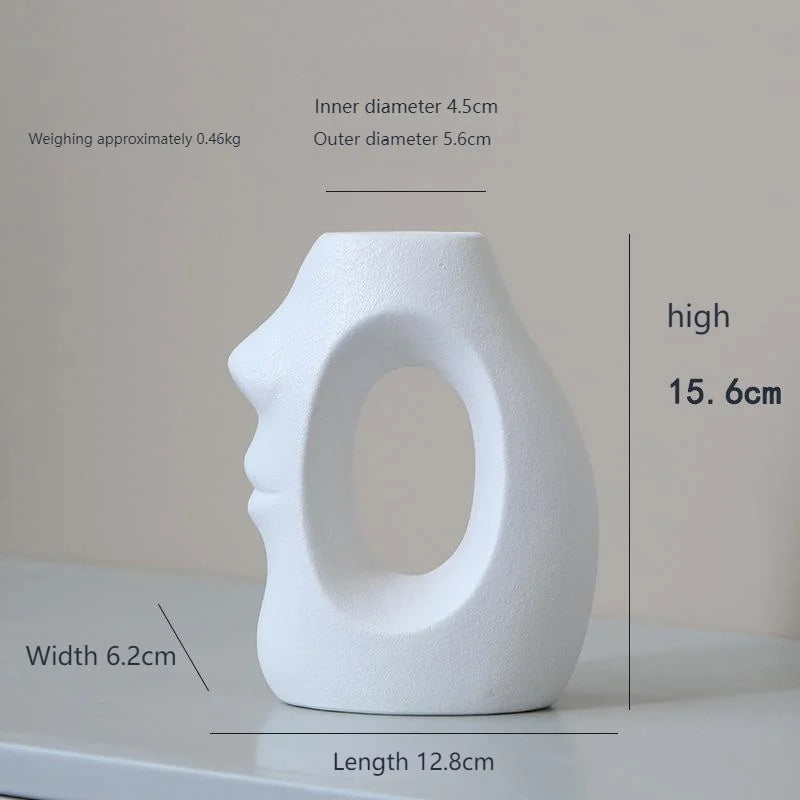 Amaré — Abstract Face Kiss Ceramic Vase