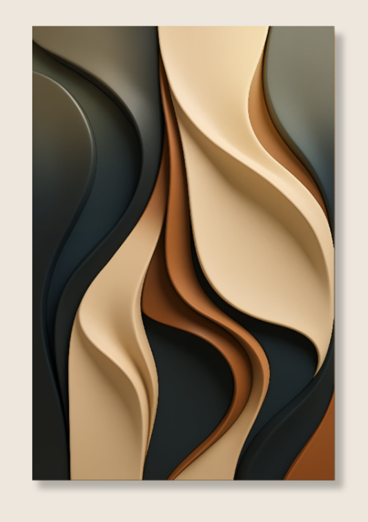 Sculptural Flow — Abstract Canvas Wall Art