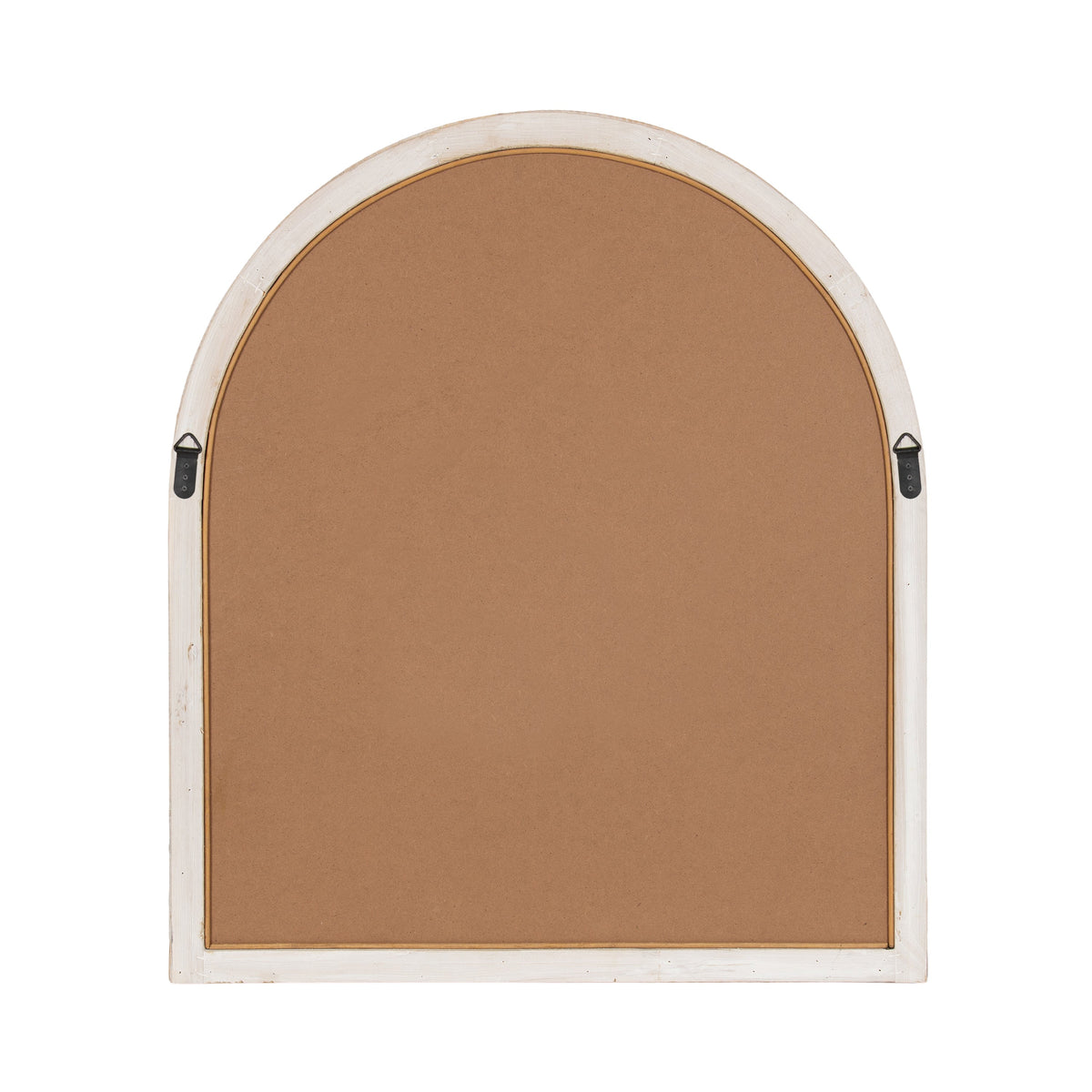 Back of the mirror showing the D-ring hangers