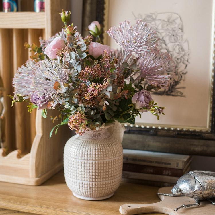Wabi Sabi Handmade Textured Ceramic Jar Vase — Rustic Pottery Home Decor