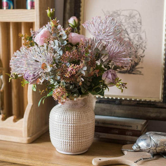 Wabi Sabi Handmade Textured Ceramic Jar Vase — Rustic Pottery Home Decor