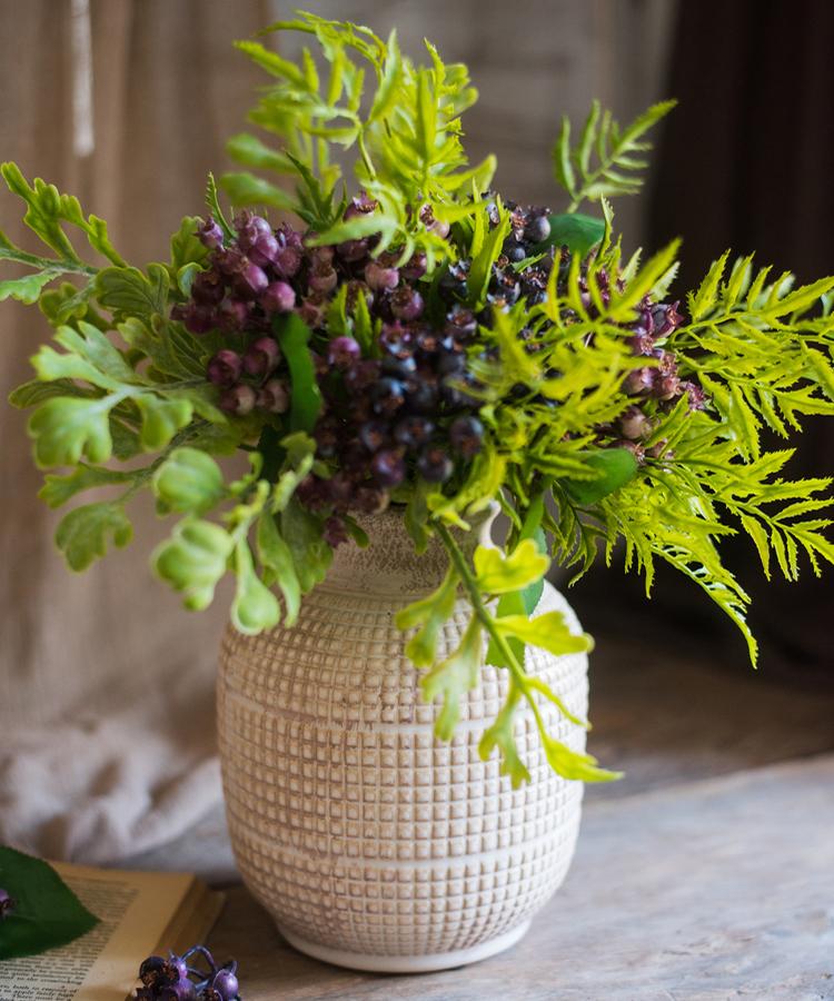 Wabi Sabi Handmade Textured Ceramic Jar Vase — Rustic Pottery Home Decor